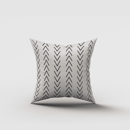 Cojin Blanco y negro Microfibra Zig Zag
